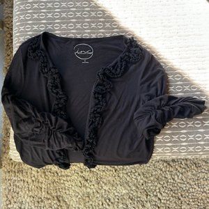 Black crop lightweight cardigan